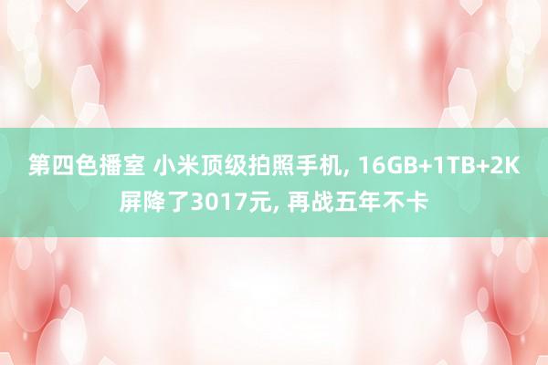 第四色播室 小米顶级拍照手机， 16GB+1TB+2K屏降了3017元， 再战五年不卡