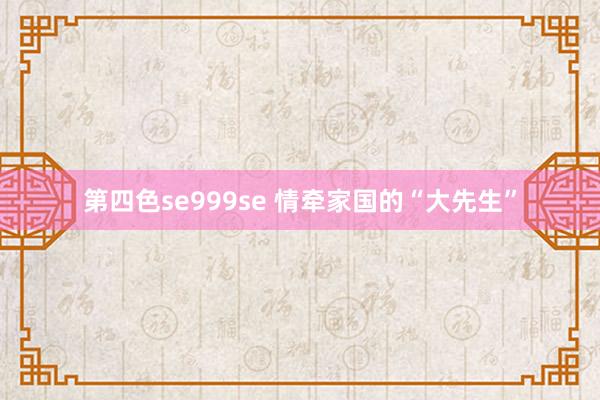 第四色se999se 情牵家国的“大先生”