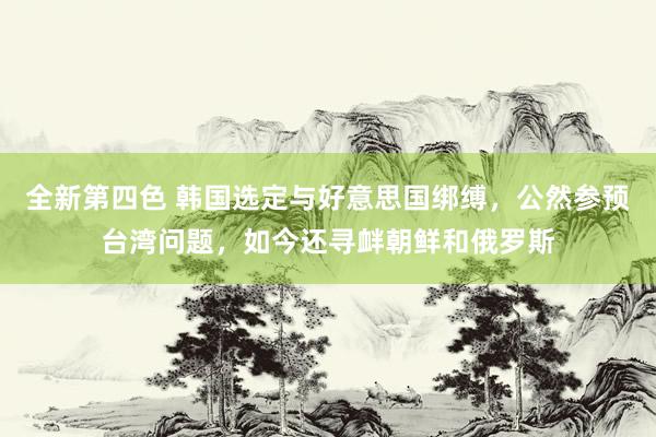 全新第四色 韩国选定与好意思国绑缚，公然参预台湾问题，如今还寻衅朝鲜和俄罗斯