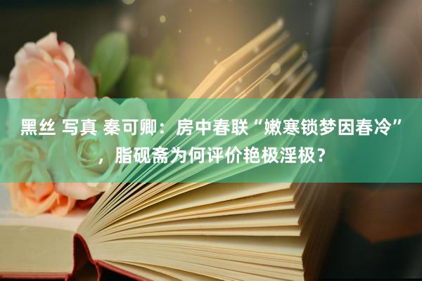 黑丝 写真 秦可卿：房中春联“嫩寒锁梦因春冷”，脂砚斋为何评价艳极淫极？