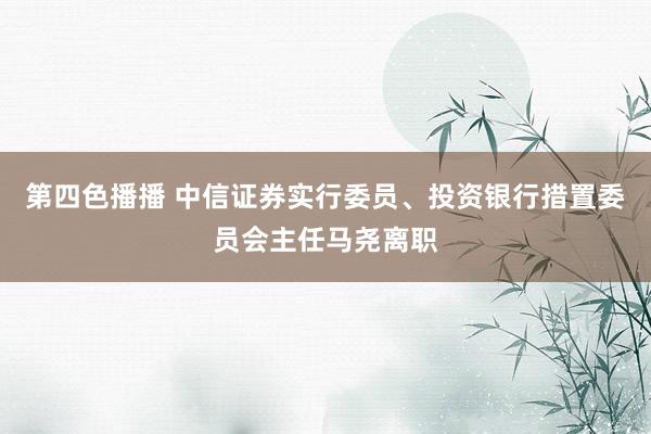 第四色播播 中信证券实行委员、投资银行措置委员会主任马尧离职