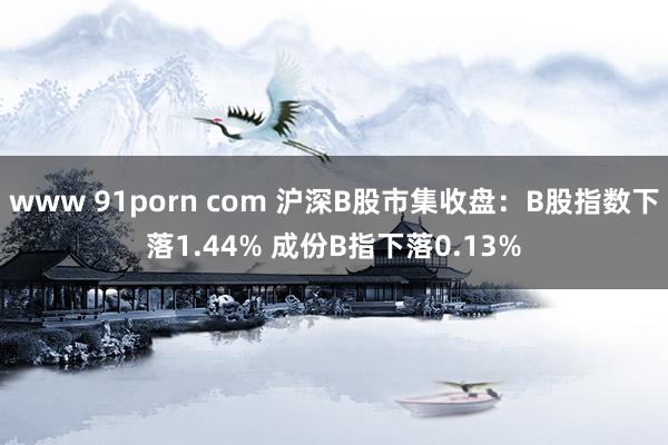 www 91porn com 沪深B股市集收盘：B股指数下落1.44% 成份B指下落0.13%