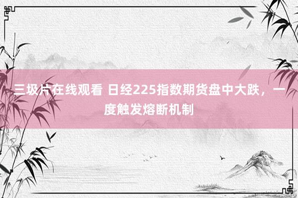 三圾片在线观看 日经225指数期货盘中大跌，一度触发熔断机制