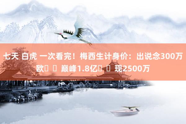 七天 白虎 一次看完！梅西生计身价：出说念300万欧⬆️巅峰1.8亿⬇️现2500万