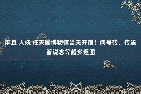 麻豆 人妖 任天国博物馆当天开馆！问号砖、传送管说念等超多返图