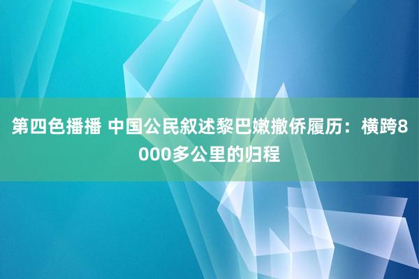 第四色播播 中国公民叙述黎巴嫩撤侨履历：横跨8000多公里的归程