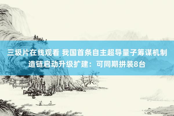 三圾片在线观看 我国首条自主超导量子筹谋机制造链启动升级扩建：可同期拼装8台