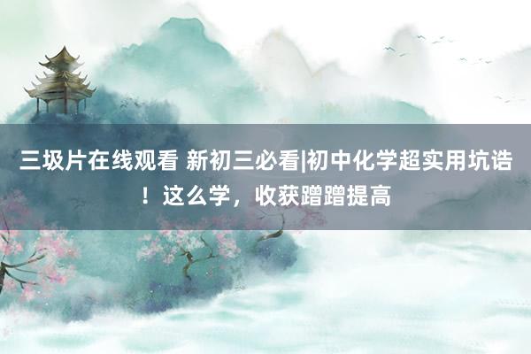 三圾片在线观看 新初三必看|初中化学超实用坑诰！这么学，收获蹭蹭提高