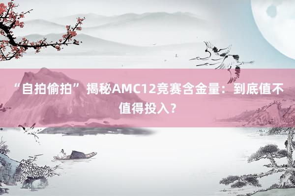 “自拍偷拍” 揭秘AMC12竞赛含金量：到底值不值得投入？