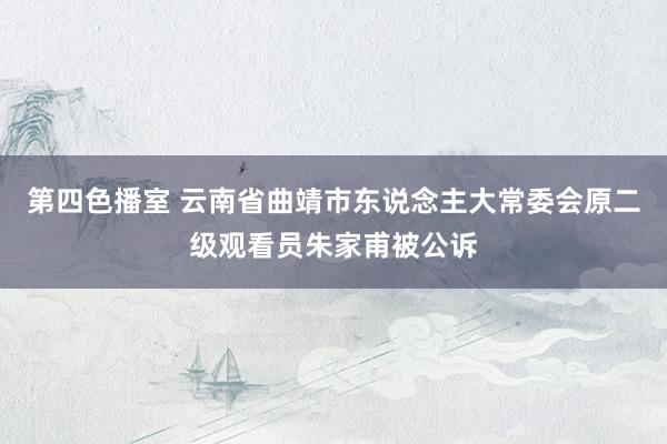 第四色播室 云南省曲靖市东说念主大常委会原二级观看员朱家甫被公诉