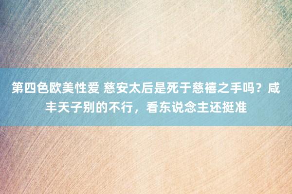 第四色欧美性爱 慈安太后是死于慈禧之手吗？咸丰天子别的不行，看东说念主还挺准