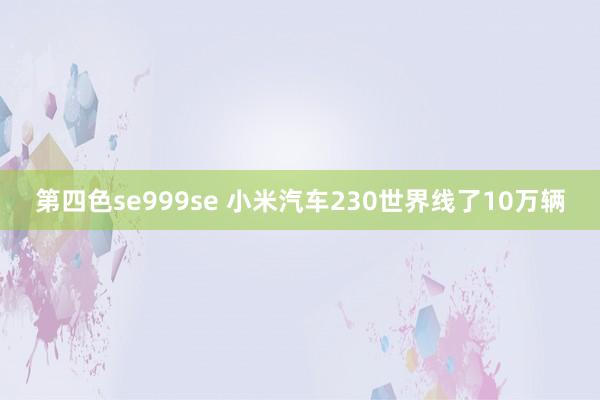 第四色se999se 小米汽车230世界线了10万辆