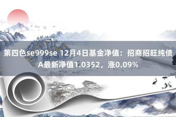 第四色se999se 12月4日基金净值：招商招旺纯债A最新净值1.0352，涨0.09%