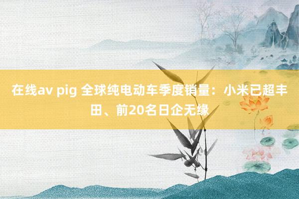 在线av pig 全球纯电动车季度销量：小米已超丰田、前20名日企无缘