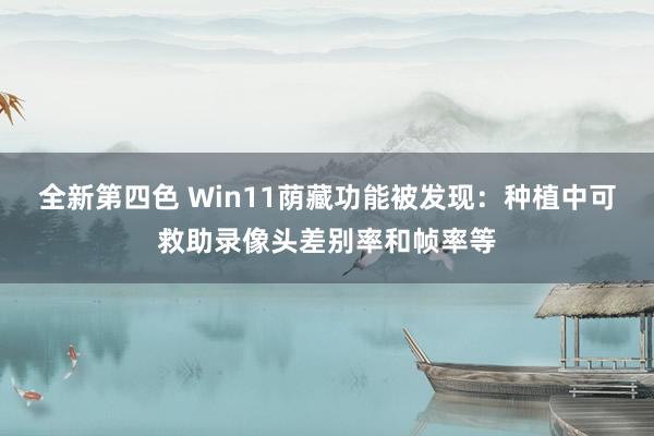 全新第四色 Win11荫藏功能被发现：种植中可救助录像头差别率和帧率等