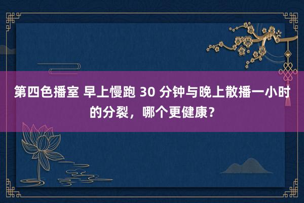 第四色播室 早上慢跑 30 分钟与晚上散播一小时的分裂，哪个更健康？