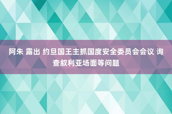 阿朱 露出 约旦国王主抓国度安全委员会会议 询查叙利亚场面等问题