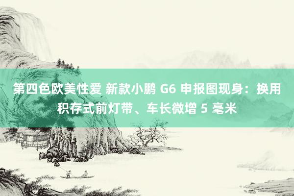 第四色欧美性爱 新款小鹏 G6 申报图现身：换用积存式前灯带、车长微增 5 毫米