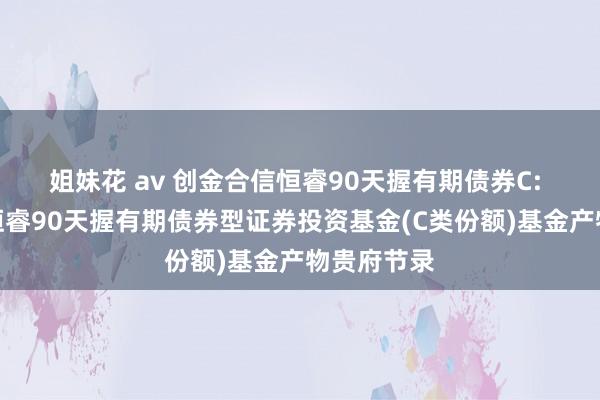 姐妹花 av 创金合信恒睿90天握有期债券C: 创金合信恒睿90天握有期债券型证券投资基金(C类份额)基金产物贵府节录