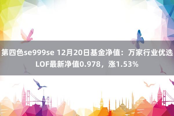 第四色se999se 12月20日基金净值：万家行业优选LOF最新净值0.978，涨1.53%