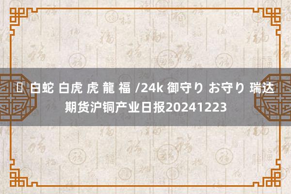 ✨白蛇 白虎 虎 龍 福 /24k 御守り お守り 瑞达期货沪铜产业日报20241223