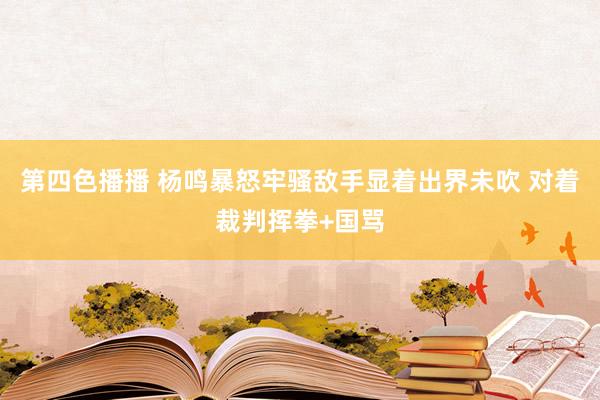 第四色播播 杨鸣暴怒牢骚敌手显着出界未吹 对着裁判挥拳+国骂