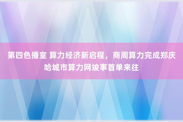 第四色播室 算力经济新启程，商周算力完成郑庆哈城市算力网竣事首单来往