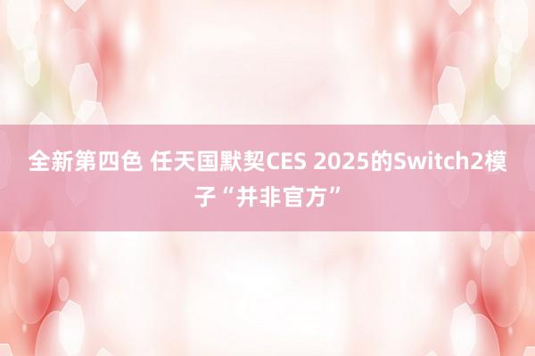 全新第四色 任天国默契CES 2025的Switch2模子“并非官方”