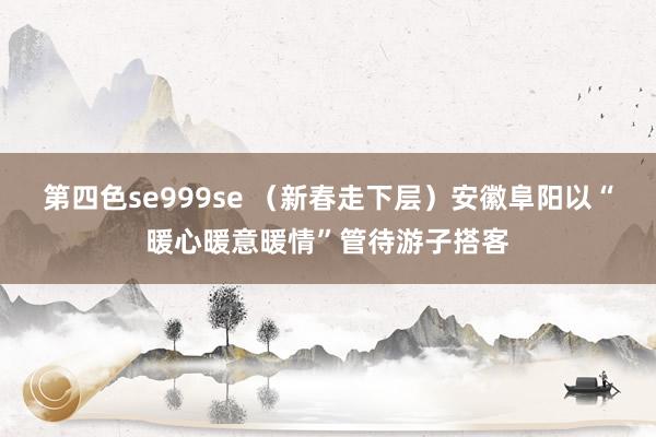 第四色se999se （新春走下层）安徽阜阳以“暖心暖意暖情”管待游子搭客