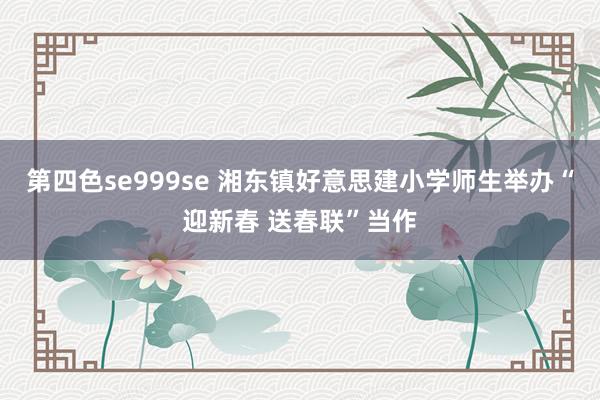 第四色se999se 湘东镇好意思建小学师生举办“迎新春 送春联”当作