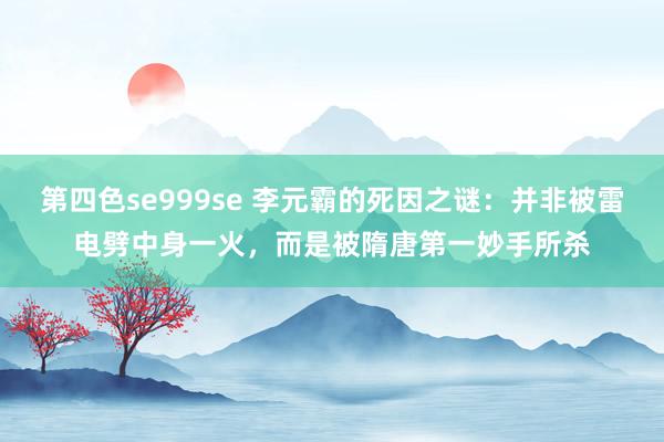 第四色se999se 李元霸的死因之谜：并非被雷电劈中身一火，而是被隋唐第一妙手所杀